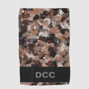 Spritzer in Grau, Braun und Schwarz Golfhandtuch