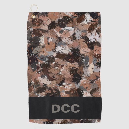 Spritzer in Grau, Braun und Schwarz Golfhandtuch (Vorderseite)