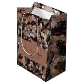 Spritzer in Grau, Braun und Schwarz Mittlere Geschenktüte (Rückseite Schrägansicht)