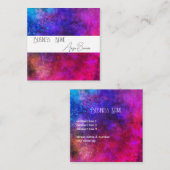 Spritzer in lebhafter Farbe Rosa lila türkis Quadratische Visitenkarte (Vorne/Hinten)