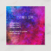 Spritzer in lebhafter Farbe Rosa lila türkis Quadratische Visitenkarte (Rückseite)