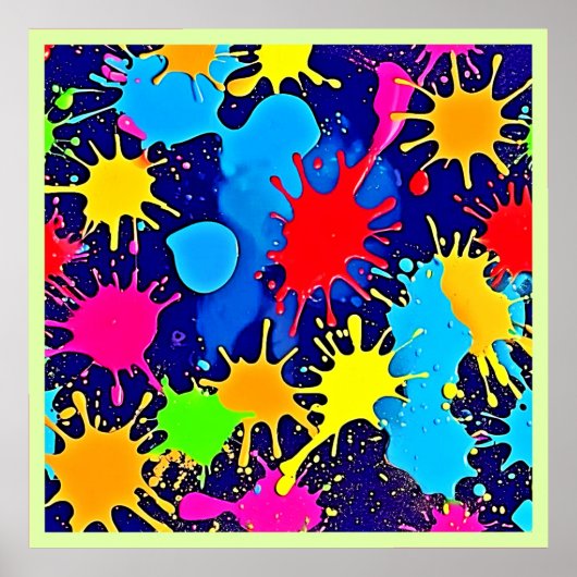 Spritzer in leuchtender Farbe Poster (Vorne)