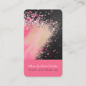 Spritzer in Rosa und Schwarz/Glitzer Visitenkarte (Vorderseite)