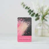 Spritzer in Rosa und Schwarz/Glitzer Visitenkarte (Stehend Vorderseite)