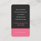 Spritzer in Rosa und Schwarz/Glitzer Visitenkarte (Rückseite)