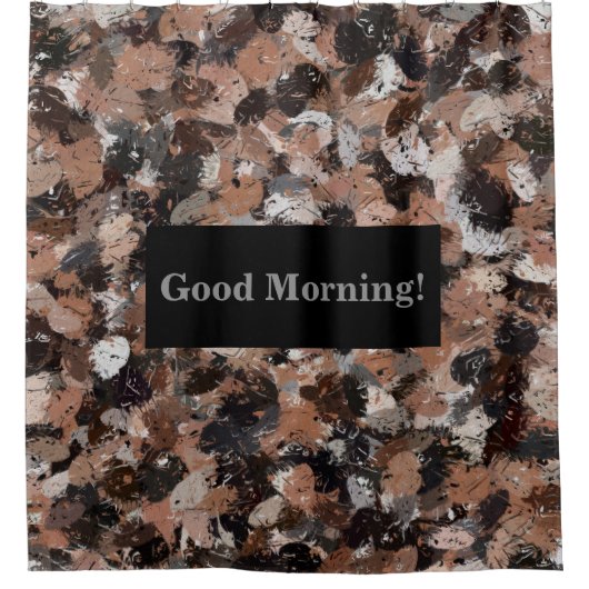 Spritzer in Schwarz, Braun und Grau Duschvorhang (Vorderseite)