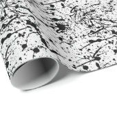Spritzer in Schwarz und Weiß Geschenkpapier (Rolleneckpunkt)