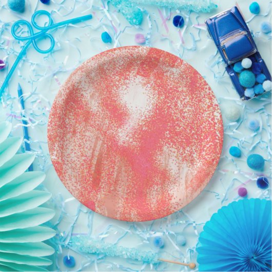 Spritzer Korallenriffe und Beige Pappteller (Party)