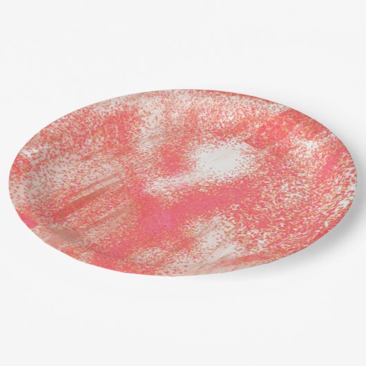 Spritzer Korallenriffe und Beige   Pappteller (Schrägansicht)