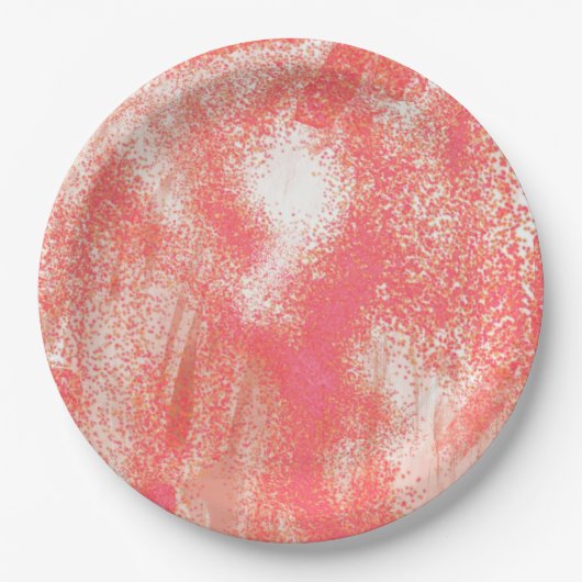 Spritzer Korallenriffe und Beige Pappteller (Vorderseite)