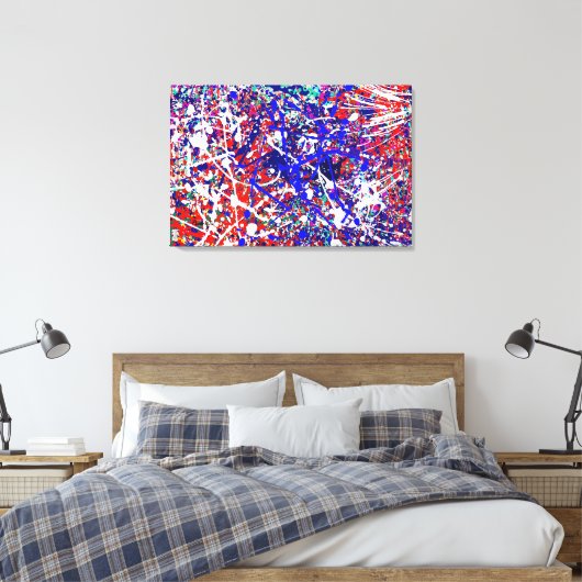 Spritzer Kungpow Stretched Canvas Print Leinwanddruck (Insitu (Schlafzimmer))