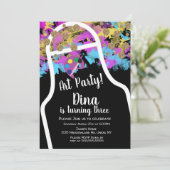 Spritzer Kunstmalerei Schürze Kunst Geburtstagspar Einladung (Stehend Vorderseite)