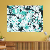 SPRITZER L V - Aktionsfarbe - Abstrakt- Leinwanddruck (Insitu (Wohnzimmer))