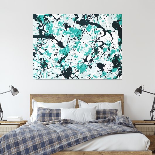 SPRITZER L V - Aktionsfarbe - Abstrakt- Leinwanddruck (Insitu (Schlafzimmer))