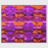 Spritzer Lila und Orange Geschenkpapier (Flach)
