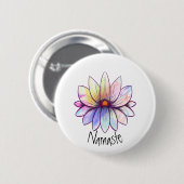 Spritzer Lotus Blume Namaste Schaltfläche Button (Vorne & Hinten)