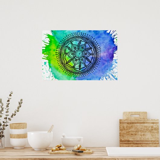 Spritzer Mandala Poster. Poster (Küche)