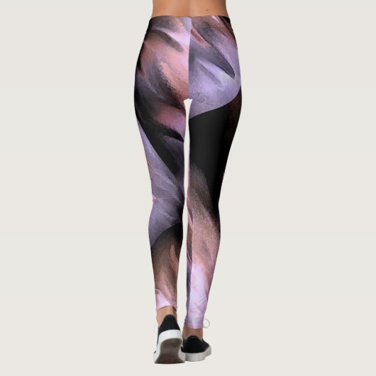 Spritzer mit Aquarellfarbe Abstrakt Pinselstriche Leggings (Rückseite)
