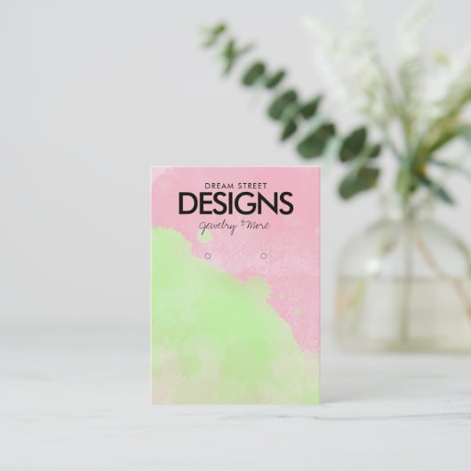 Spritzer mit Aquarellfarbenanstrich mit Anzeigetaf Visitenkarte (Stehend Vorderseite)