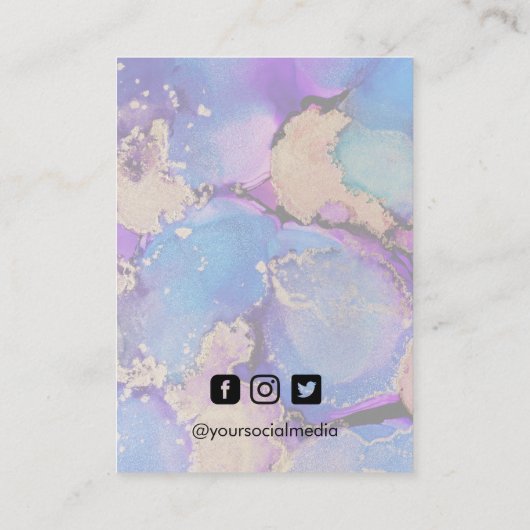 Spritzer mit Aquarellfarbenanstrich mit Anzeigetaf Visitenkarte (Rückseite)