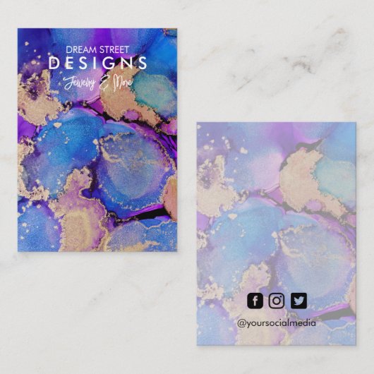 Spritzer mit Aquarellfarbenanstrich mit Anzeigetaf Visitenkarte (Vorne/Hinten)