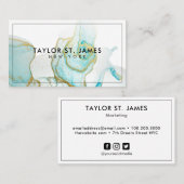 Spritzer mit blauer Goldlackierung Visitenkarte (Vorne/Hinten)