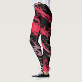 Spritzer mit roten und violetten Farben Abstrakte Leggings (Links)