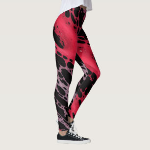 Spritzer mit roten und violetten Farben Abstrakte Leggings