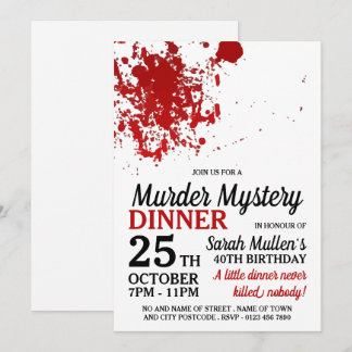 Spritzer, Mord Mystery Geburtstagsessen Einladung