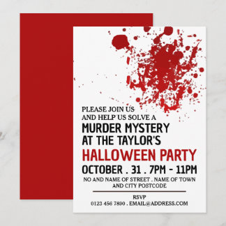 Spritzer, Mord-Mystery-Halloween-Party Einladung