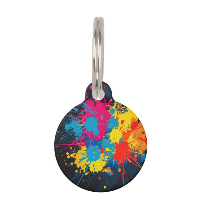 Spritzer Muster Round Pet Tag Haustiermarke (Vorderseite)