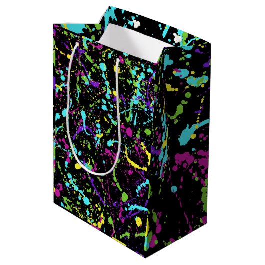 Spritzer Paint-Colorful- Mittlere Geschenktüte (Rückseite Schrägansicht)