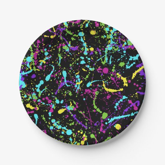 Spritzer Paint-Colorful- Pappteller (Vorderseite)