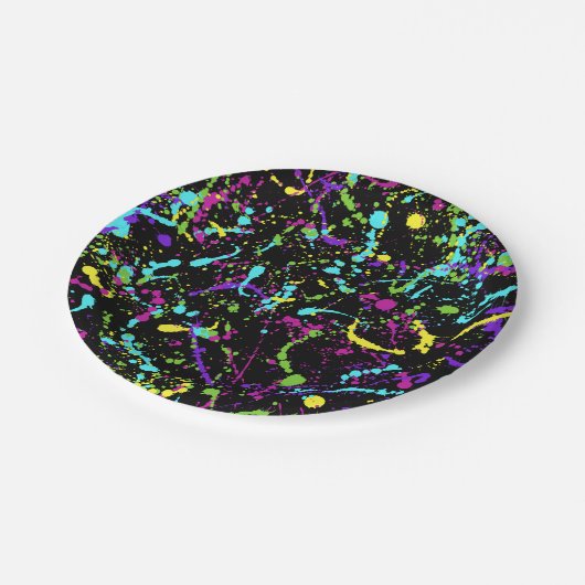 Spritzer Paint-Colorful- Pappteller (Schrägansicht)