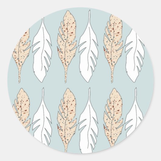 Spritzer-Paint Feathers Runder Aufkleber (Vorderseite)