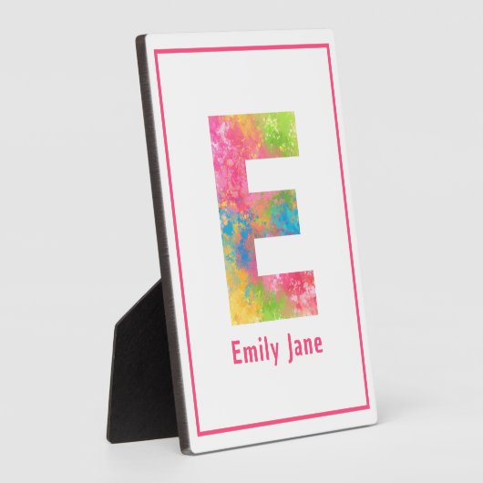 Spritzer Paint Letter E Custom Kinderzimmer Tablet Fotoplatte (Seite)