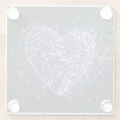 Spritzer Paint Lila Heart Glasuntersetzer (Rückseite)