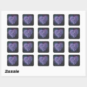 Spritzer Paint Lila Heart Quadratischer Aufkleber (Blatt)