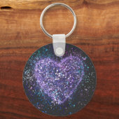 Spritzer Paint Lila Heart Schlüsselanhänger (Vorderseite)
