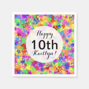 Spritzer Paint Rainbow of Bright Color Background Serviette