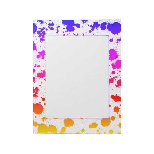 Spritzer Paint Splash farbenfroher, heller Regenbo Notizblock (Rotiert)