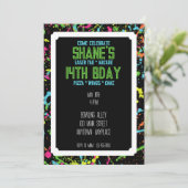 Spritzer Paintball Einladung zum Geburtstag (Stehend Vorderseite)