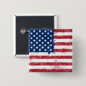 Spritzer Painted American Flag Button (Vorne & Hinten)
