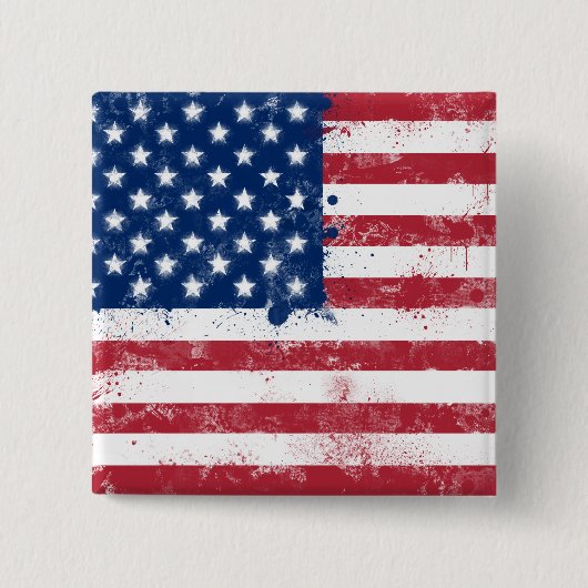 Spritzer Painted American Flag Button (Vorderseite)