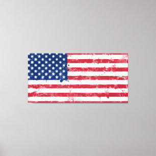 Spritzer Painted American Flag Leinwanddruck