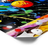 Spritzer Palette Osterhase mit Eiern Poster (Ecke)