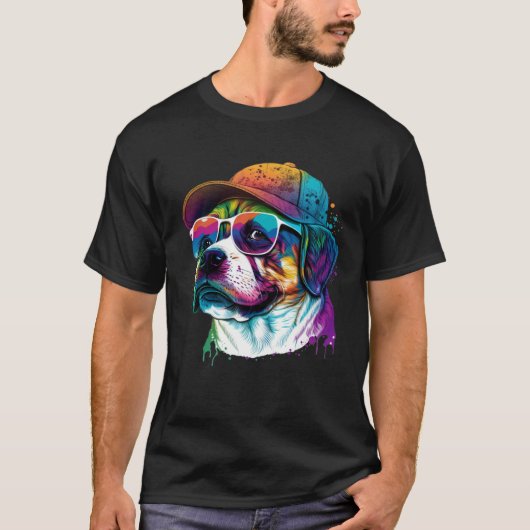 Spritzer Pup Abstrakt Dog Dog Canine 28 T-Shirt (Vorderseite)