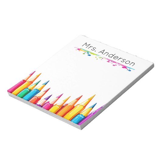 Spritzer Rainbow Pencil Paint Name Notepad Notizblock (Rotiert)