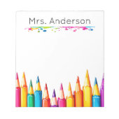 Spritzer Rainbow Pencil Paint Name Notepad Notizblock (Vorderseite)