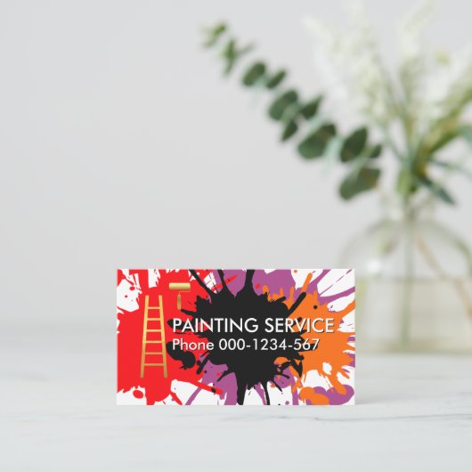 Spritzer-Roller Pinselspitze Visitenkarte (Stehend Vorderseite)